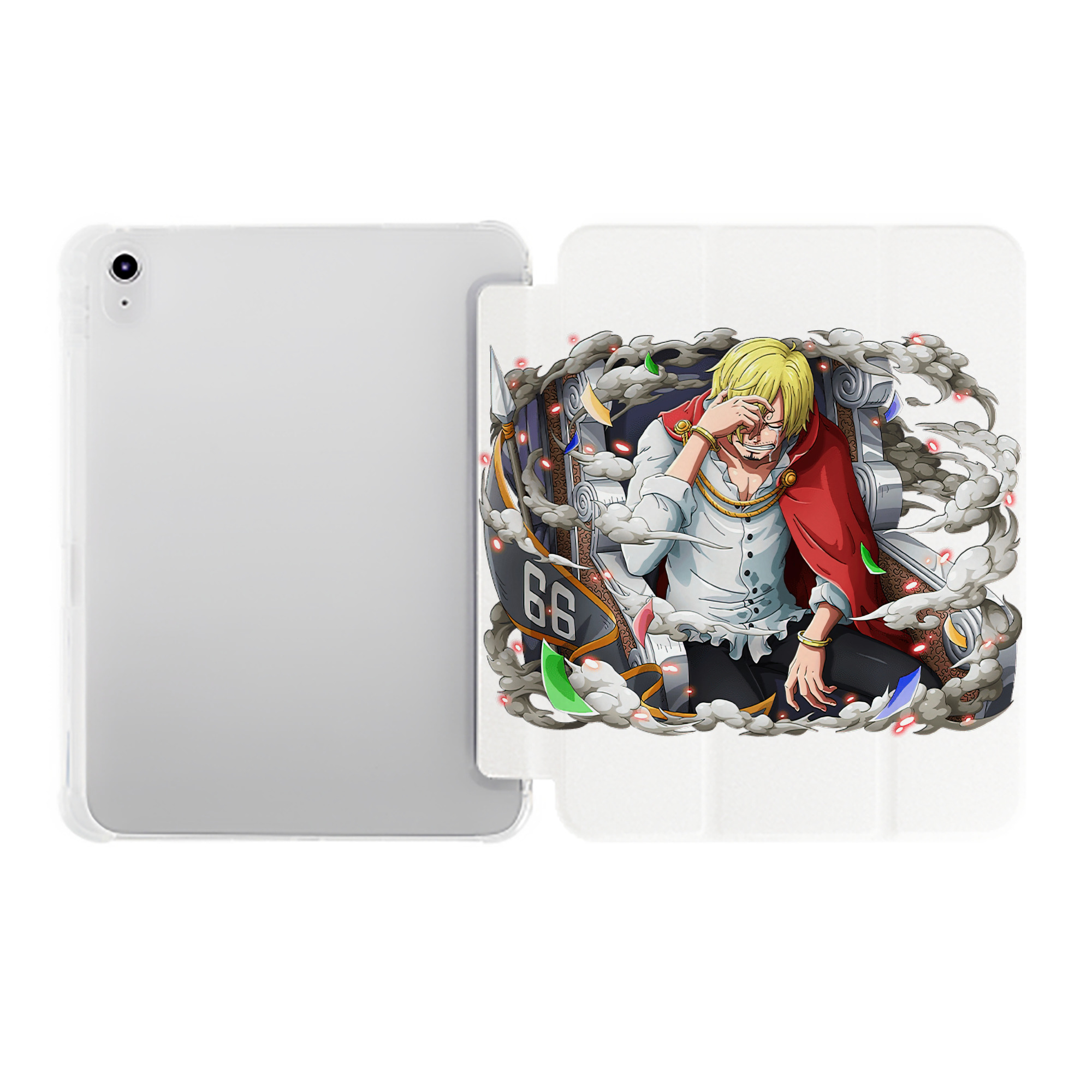 （画像用） ワンピース サンジ ONE PIECE Sanji IPad ケース ペン収納付き 三つ折りスタンド PUレザー×シリコン 対応機種9.5/10.5/10.9インチ